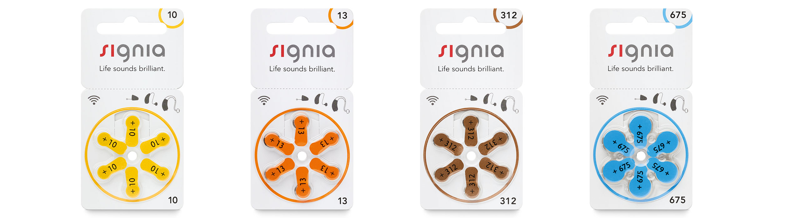 Signia Hörgerätebatterien gibt es in allen Grössen für jedes Hörgerät.